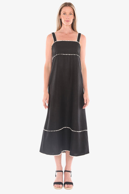 Womens Ric Rac Maxi Dress Black 596j5158a