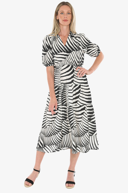 Womens Abstract Fern Dress Multicolor 596j5178a