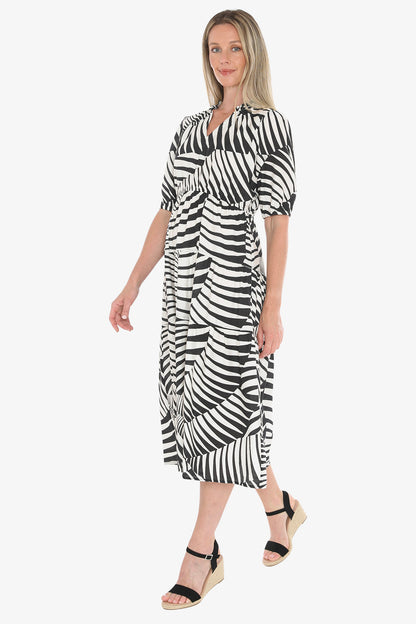 Womens Abstract Fern Dress Multicolor 596j5178a