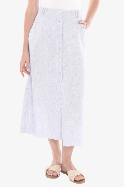 Womens Core Stripe Button Skirt Blue 596j6020a