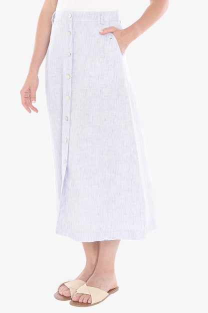 Womens Core Stripe Button Skirt Blue 596j6020a