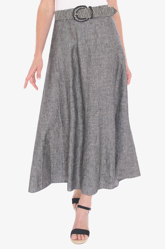 Womens Belted Panel Skirt Grey 596j6135a
