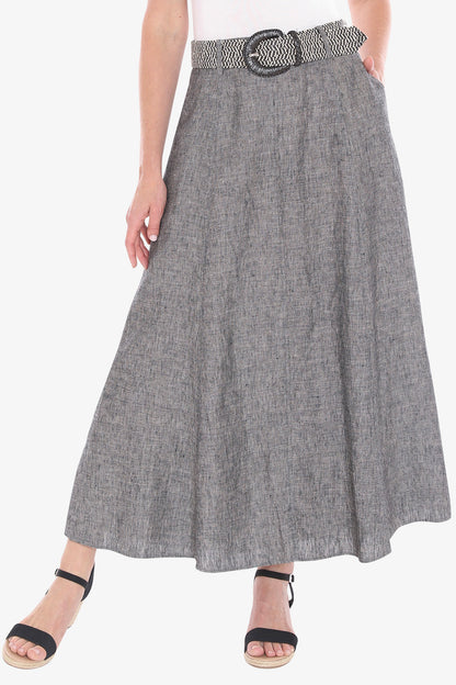 Womens Belted Panel Skirt Grey 596j6135a