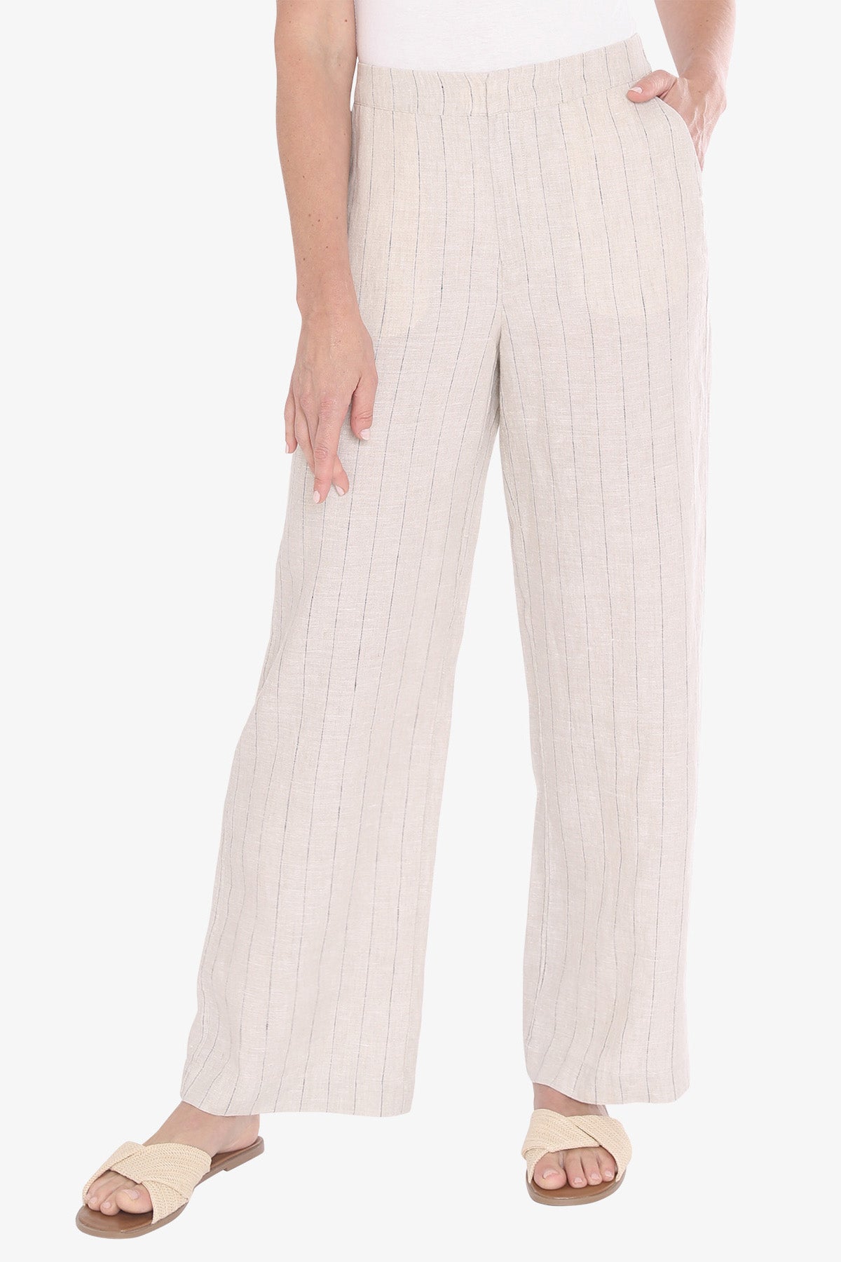 Womens Pinstripe Pant Natural 596j7120a