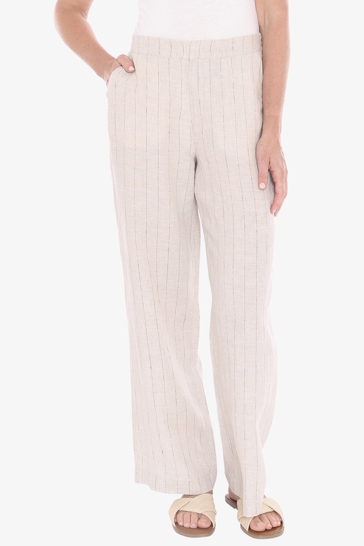 Womens Pinstripe Pant Natural 596j7120a