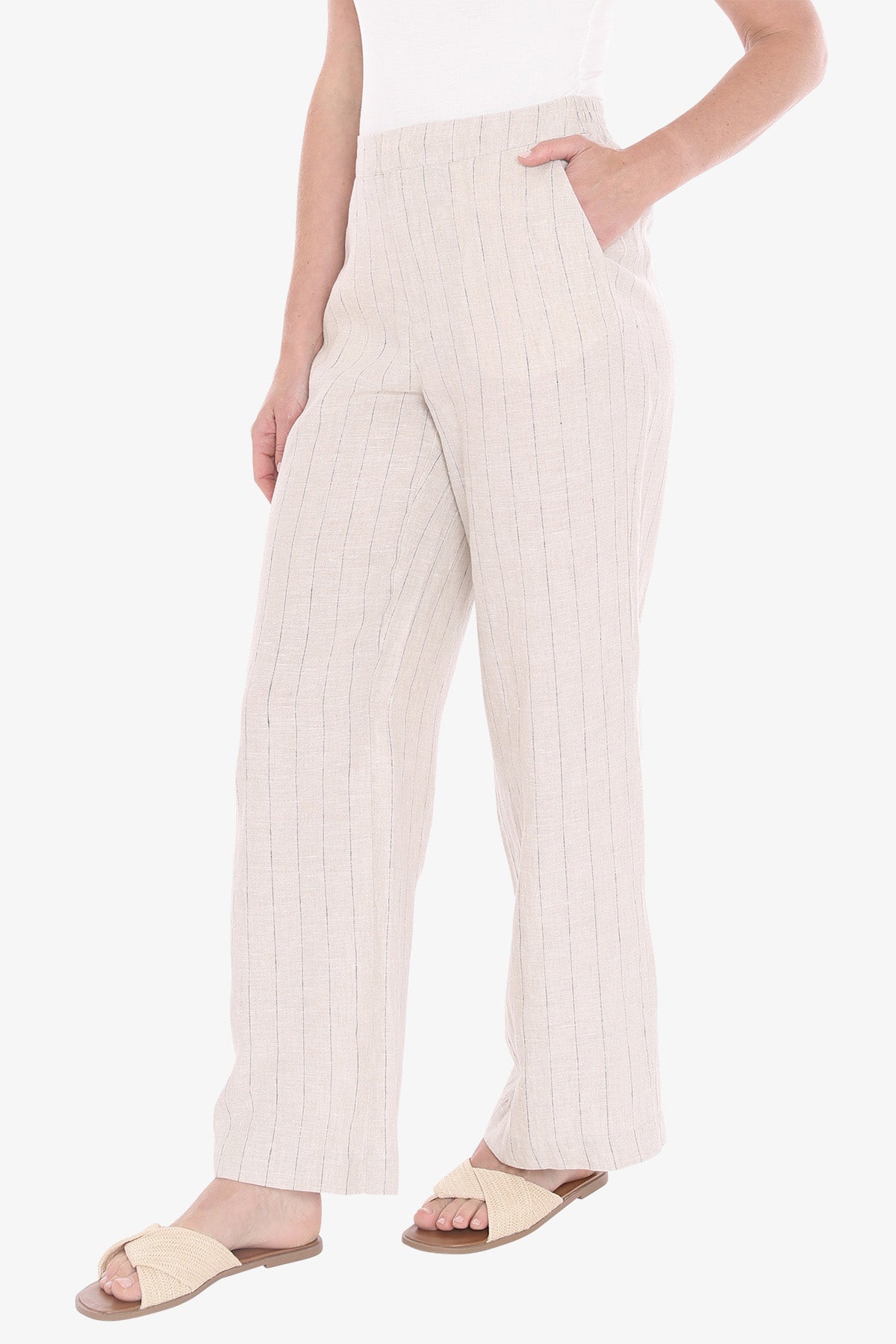 Womens Pinstripe Pant Natural 596j7120a
