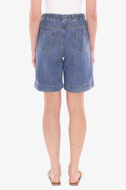 Womens Soft Denim Shorts Blue 596j8126a