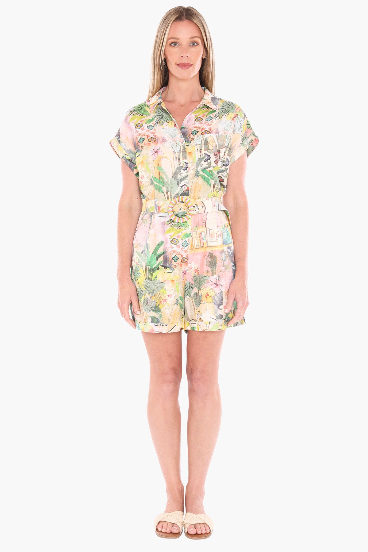 Womens Tiger Island Playsuit Multicolor 596j8184a
