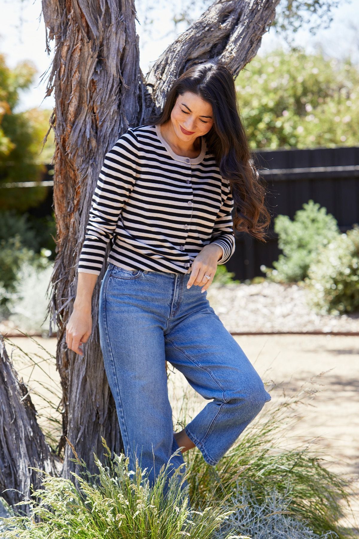 Womens Mono Stripe Cardi Multicolor 60611049a