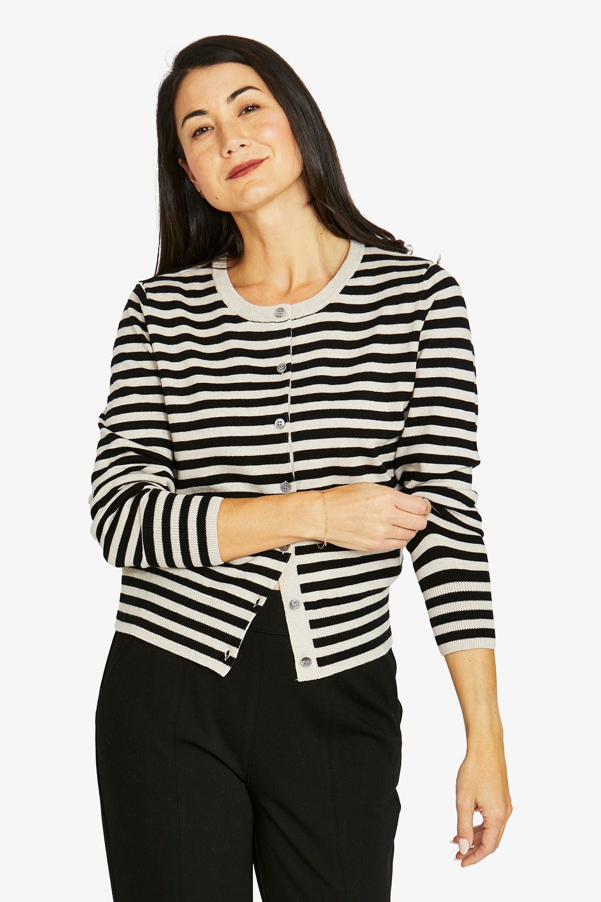 Womens Mono Stripe Cardi Multicolor 60611049a