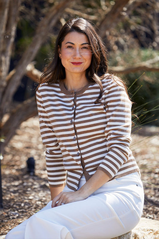 Womens Mono Stripe Cardi Multicolor 60611049a