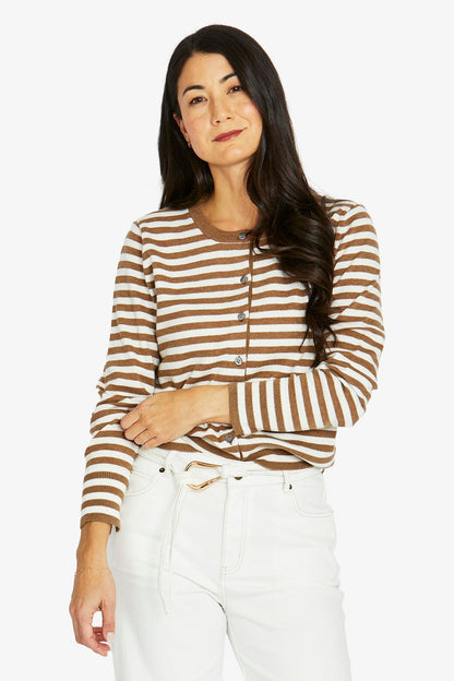 Womens Mono Stripe Cardi Multicolor 60611049a