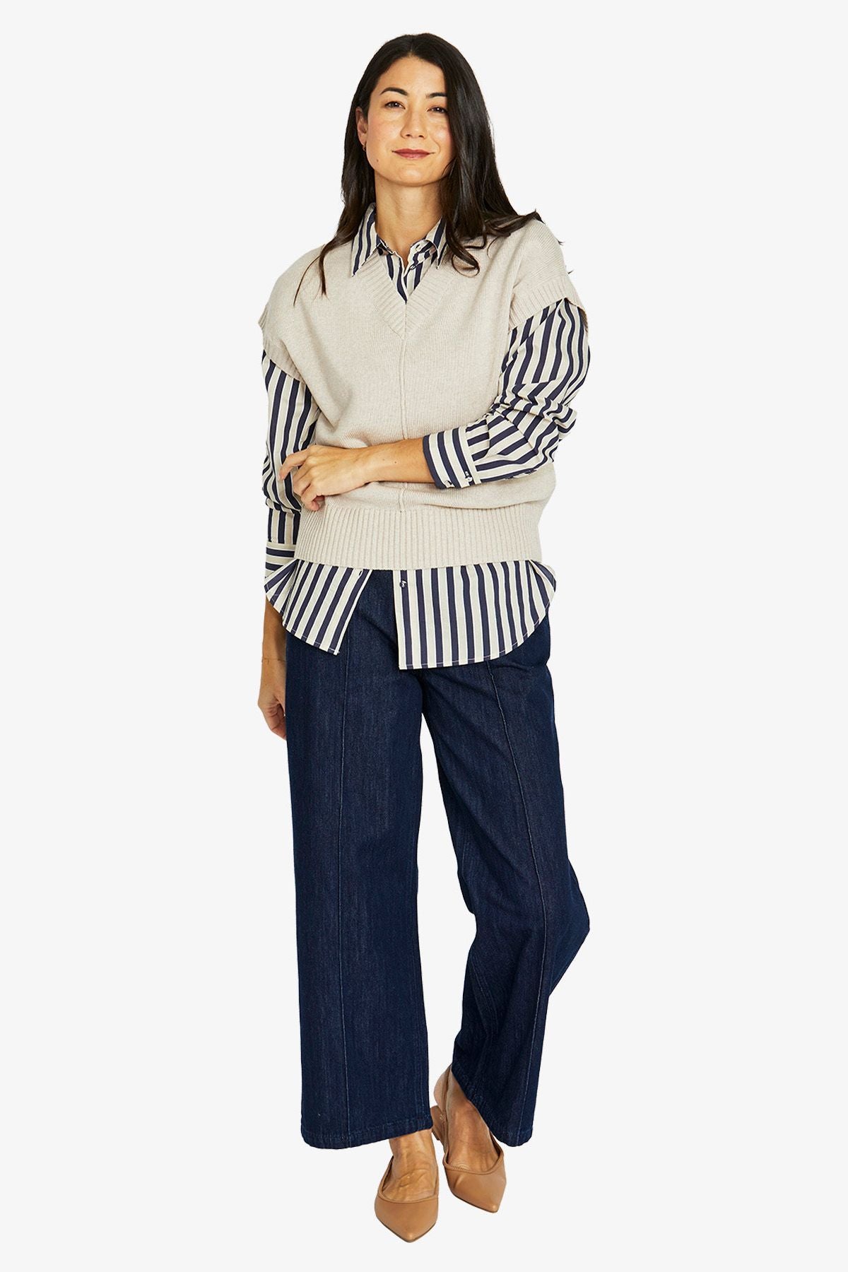 Womens Ribbon Stripe Shirt Multicolor 606j3051a