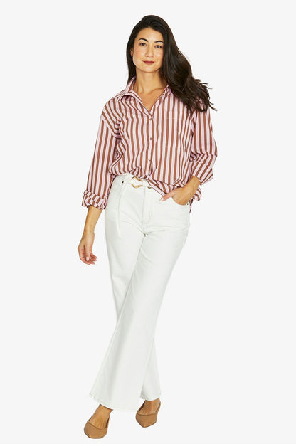 Womens Ribbon Stripe Shirt Multicolor 606j3051a