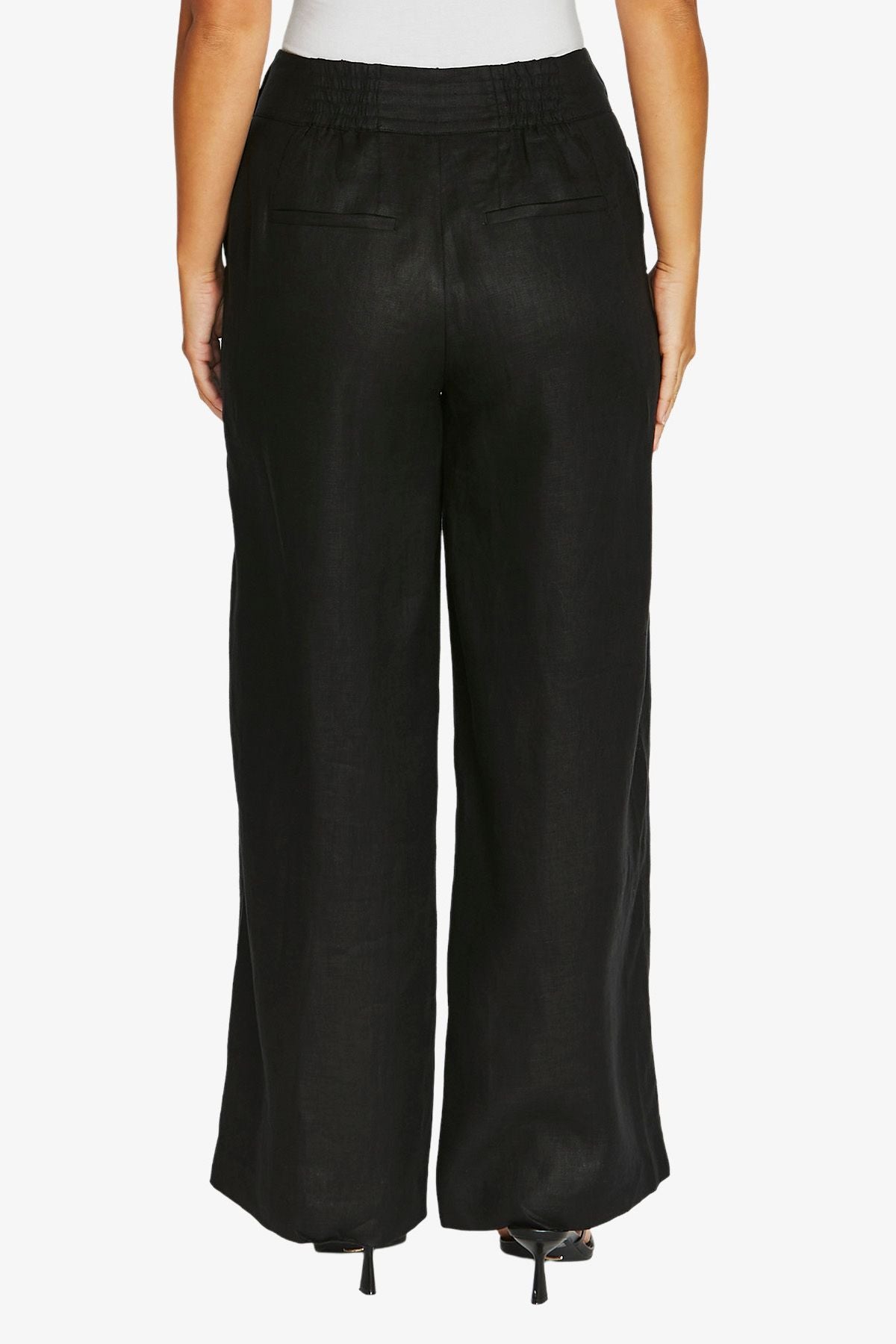 Womens Twill Wide Leg Pant Black 616j7129a