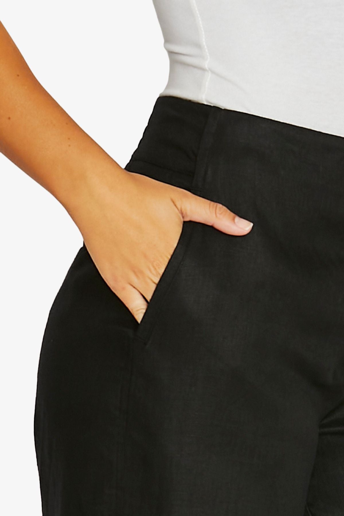 Womens Twill Wide Leg Pant Black 616j7129a