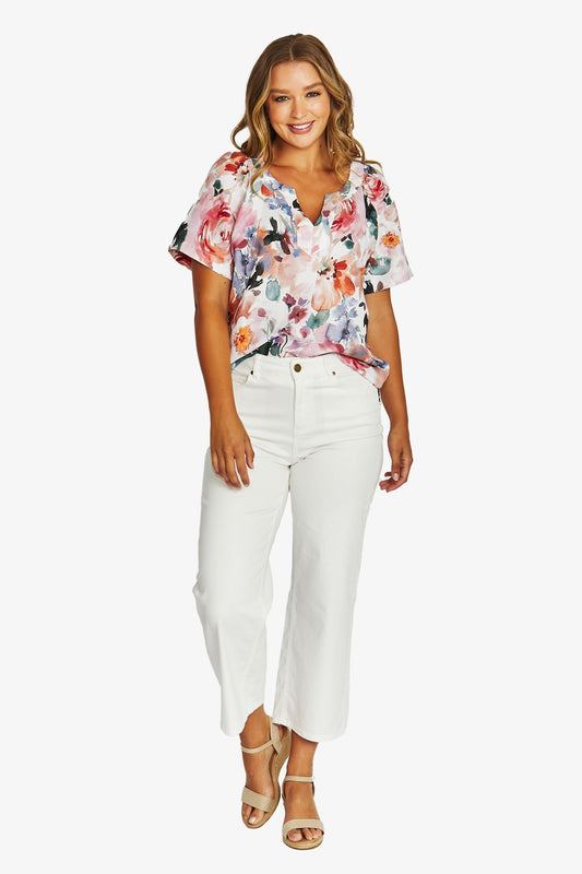 Womens Ivory Straight Leg Jean White 616j7141a