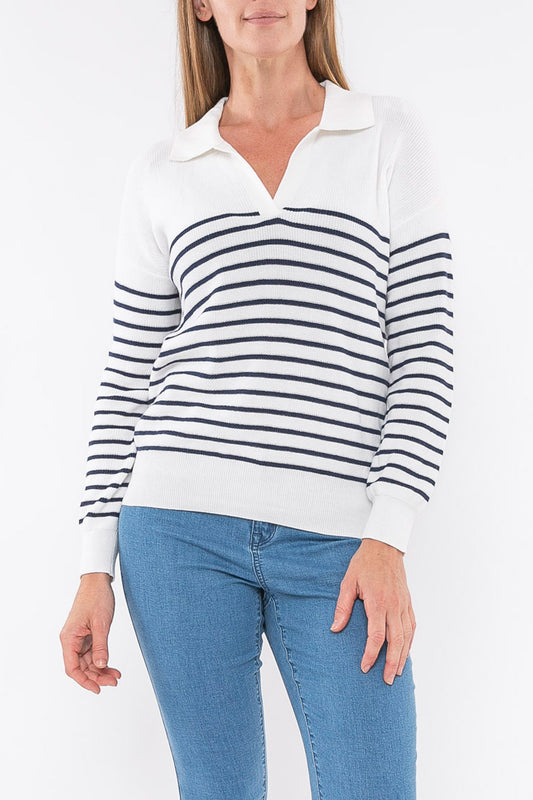 Collared Stripe Pullover