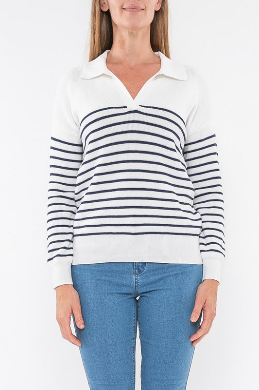 Collared Stripe Pullover