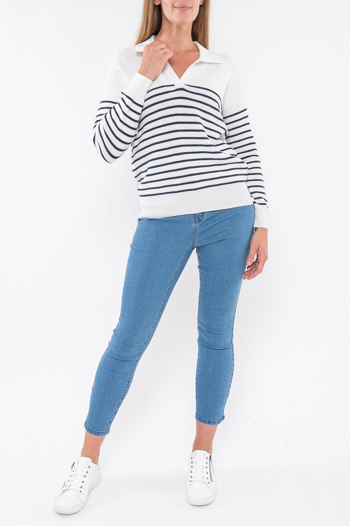 Collared Stripe Pullover