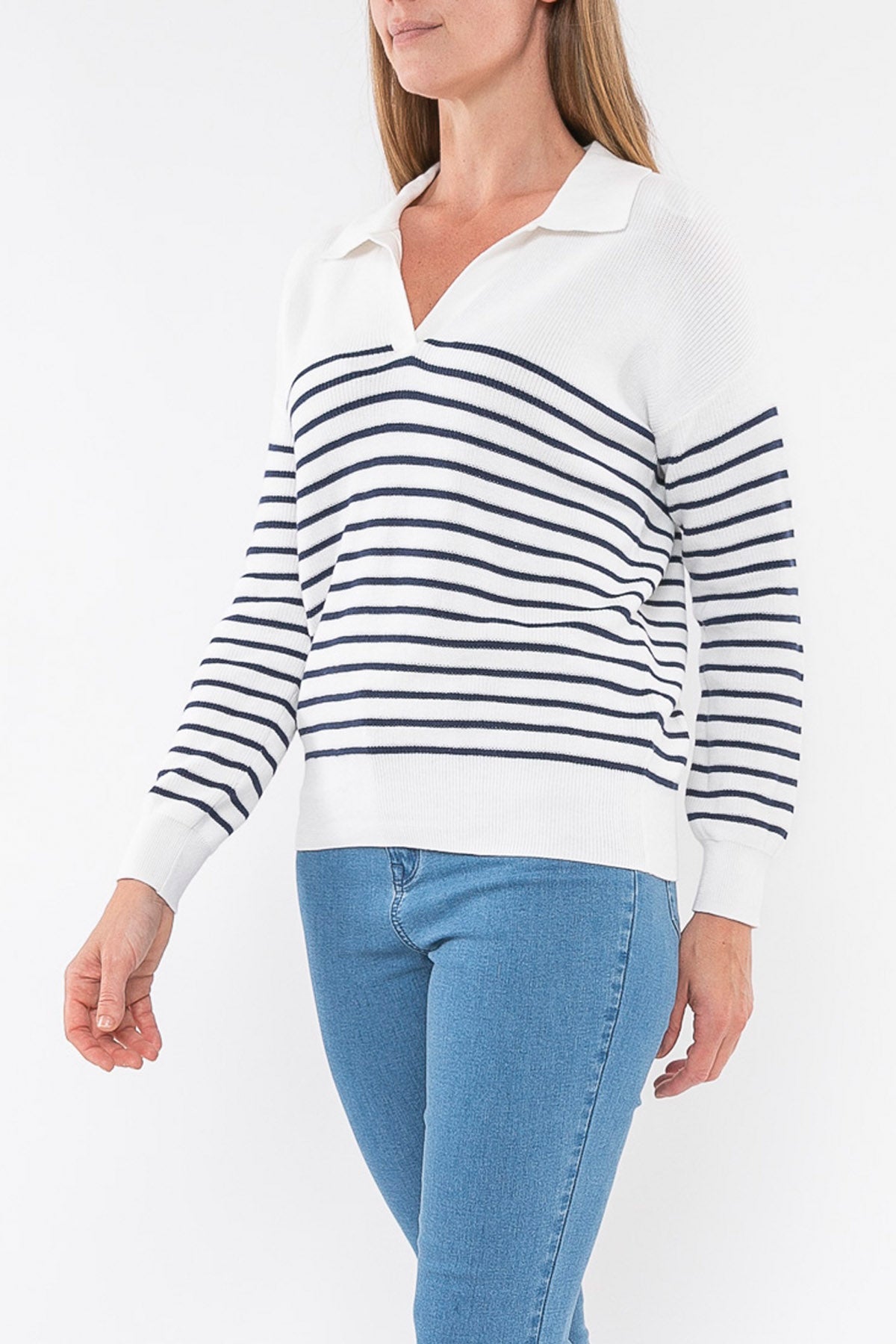 Collared Stripe Pullover