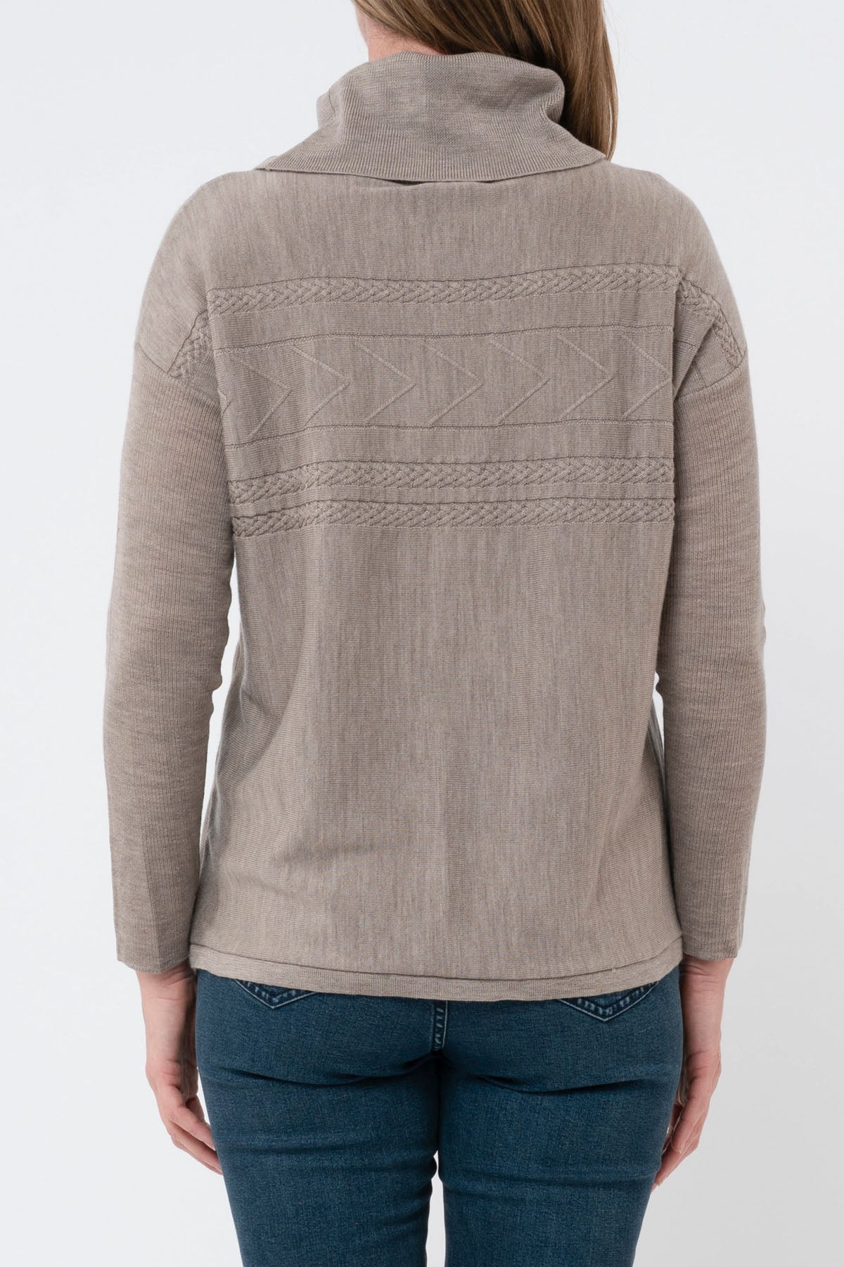 Long Sleeve Horizontal Argyle Stitch Pullover