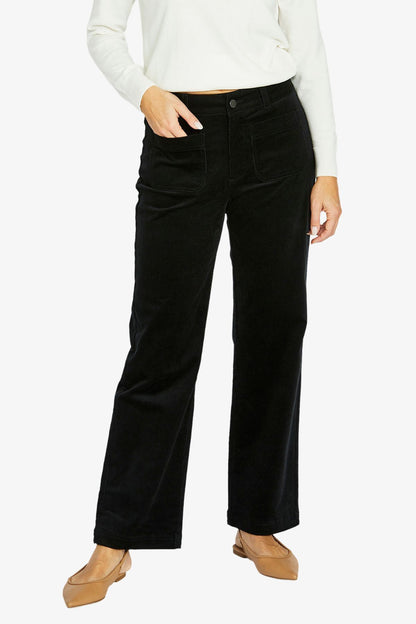 Womens 2 Pkt Cord Pant Black 606j7046a