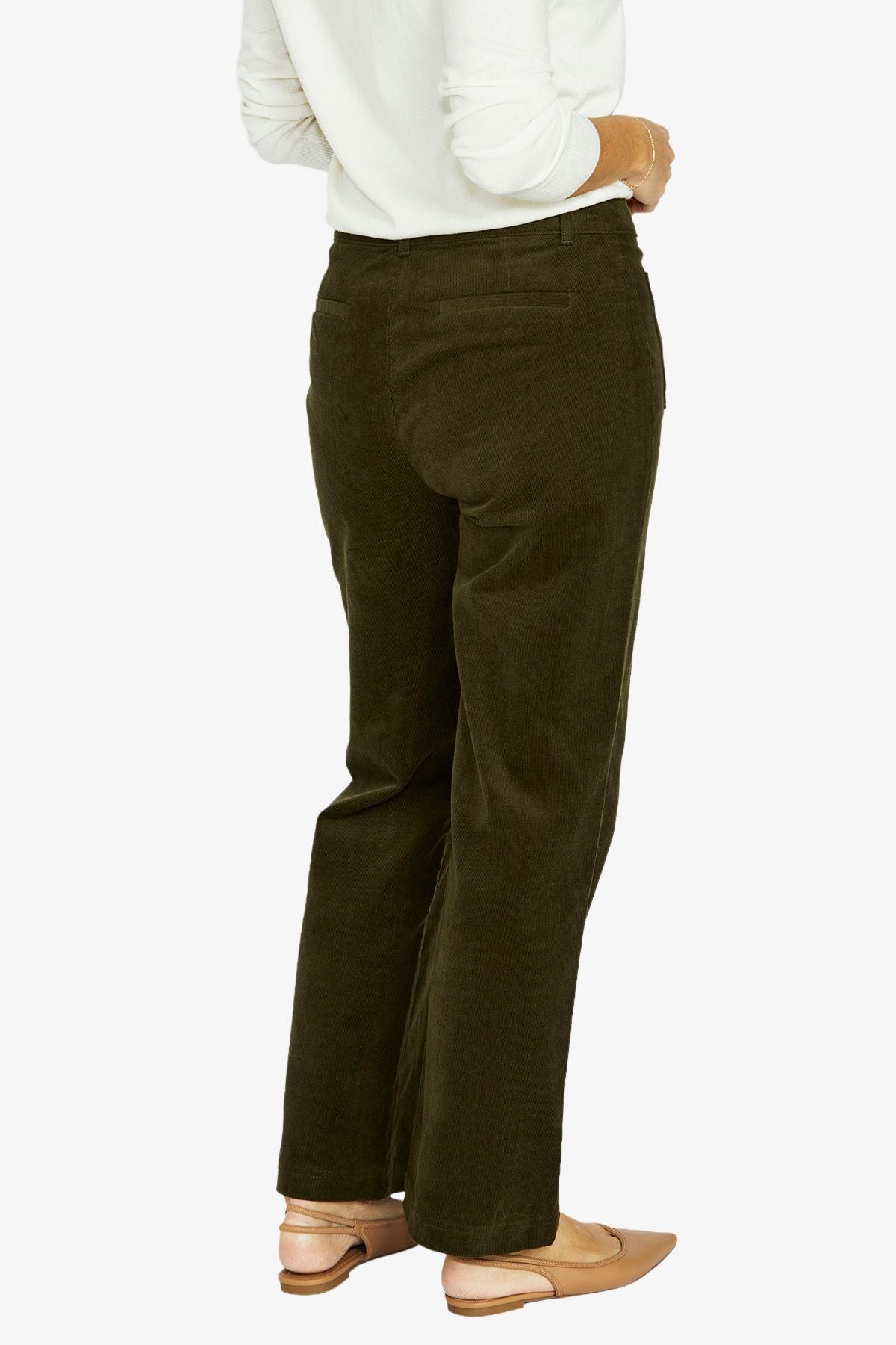 Womens 2 Pkt Cord Pant Green 606j7046a