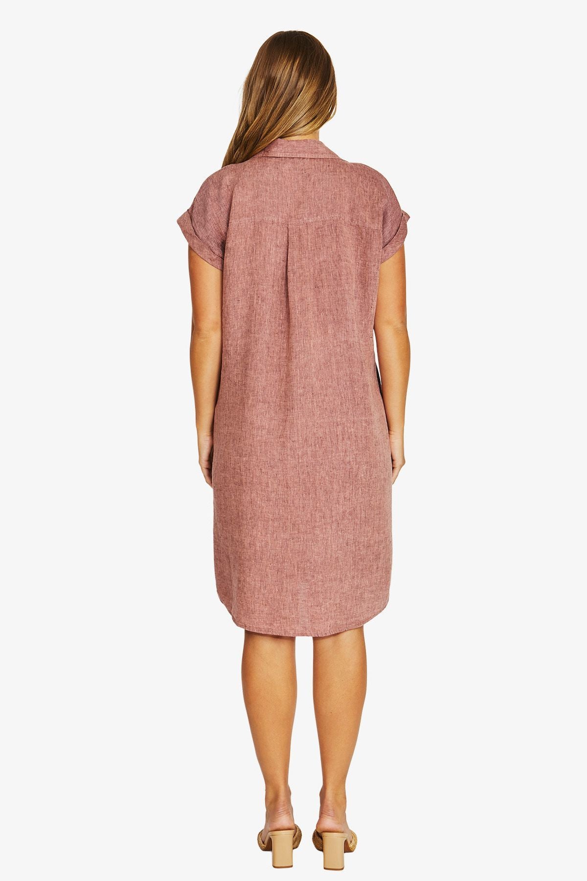 Womens 2 Pkt Shirt Dress Pink 616j5005a