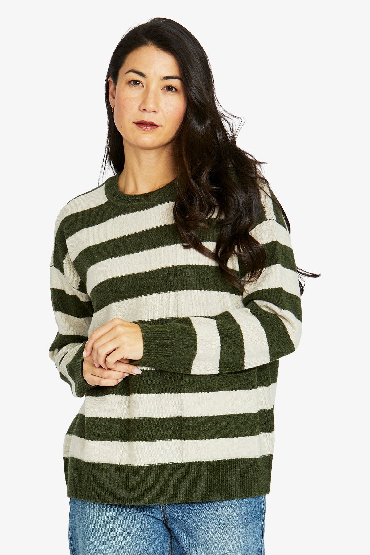 Womens 2 Pkt Stripe Pullover Multicolor 60611076a