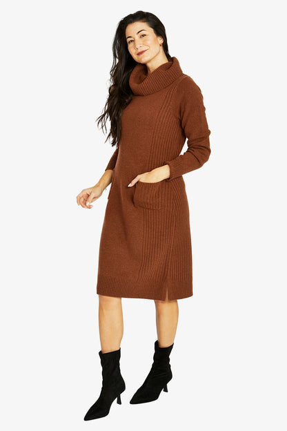 Womens 2 Pocket Dress Brown 60615078a