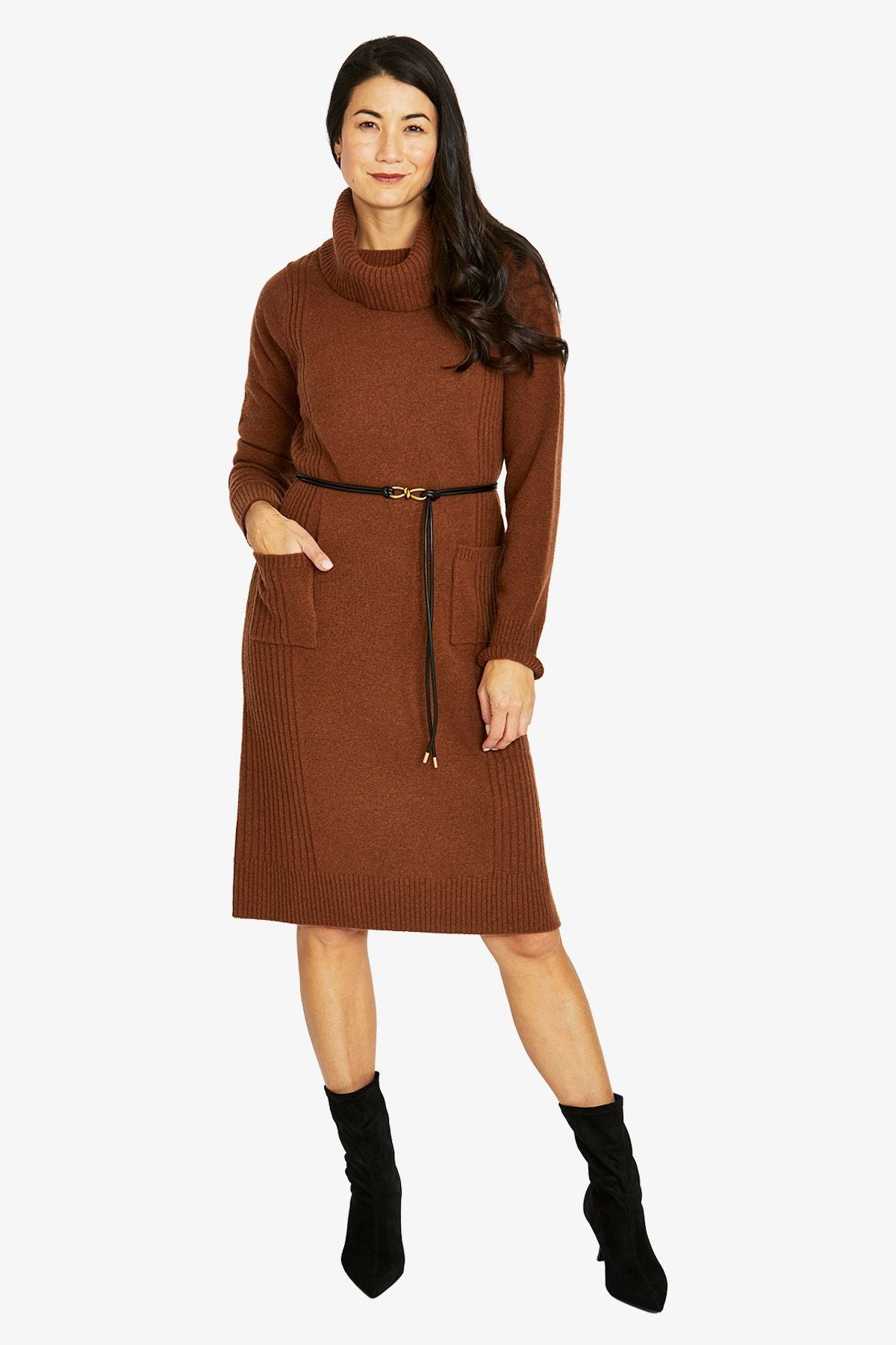 Womens 2 Pocket Dress Brown 60615078a