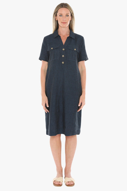 Womens 2 Pocket Dress Navy 596j5132a