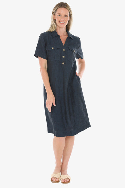 Womens 2 Pocket Dress Navy 596j5132a