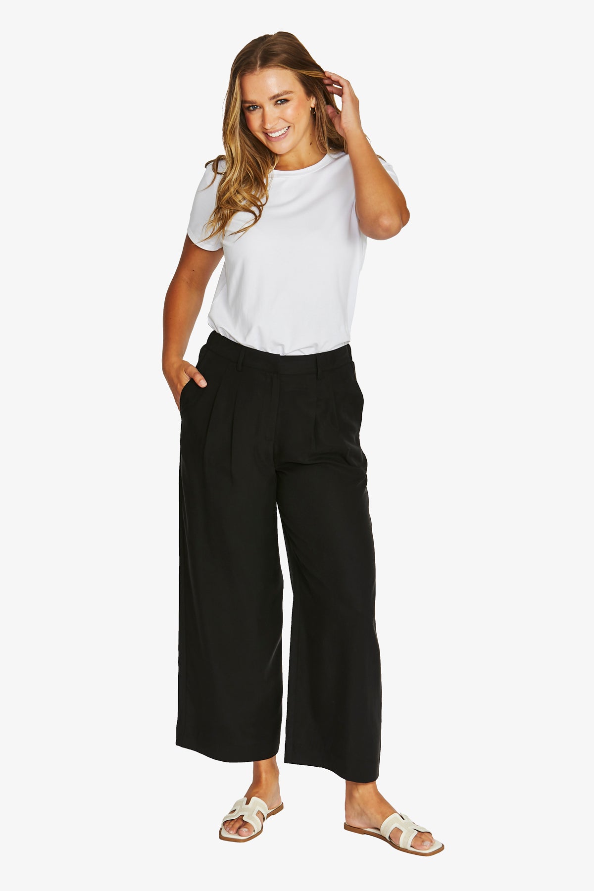 Womens 78 Pleat Front Pant Black 616j7012a