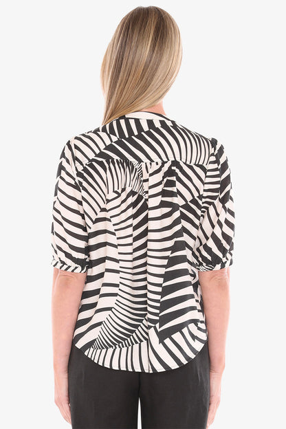 Womens Abstract Fern Top Multicolor 596j3179a