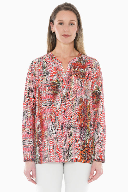 Abstract Snake Sequin Detail Top in Multi