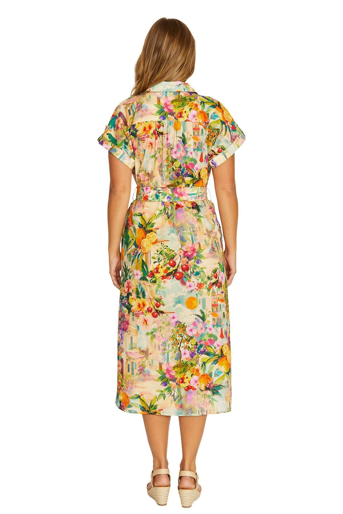 Womens Amalfi Coast Belted Dress Multicolor 616j5078a