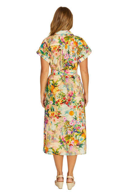 Womens Amalfi Coast Belted Dress Multicolor 616j5078a