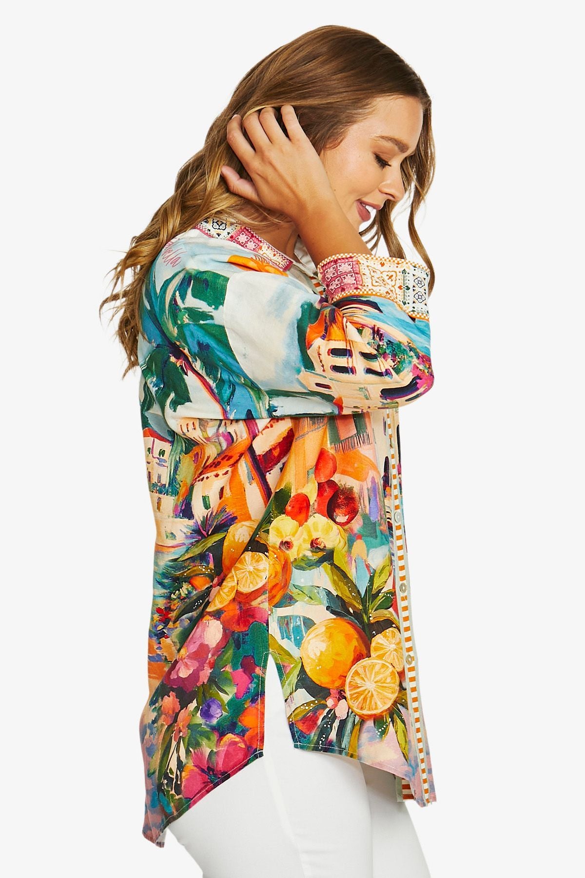Womens Amalfi Coast Tunic Shirt Multicolor 616j3080a