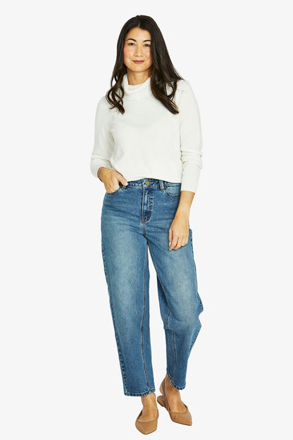 Womens Barrel Leg Jean Blue 606j7023a