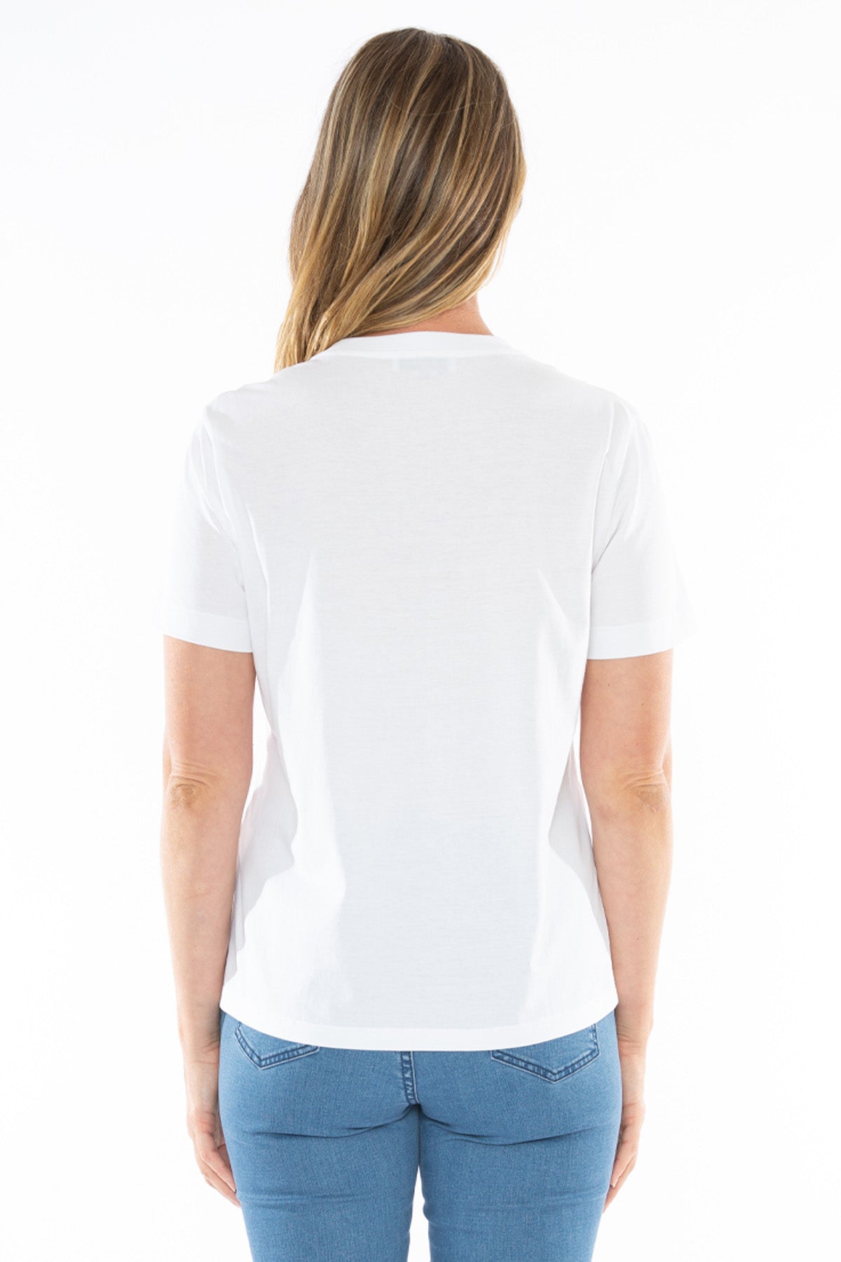 Women's Beaded Palm Tee in White