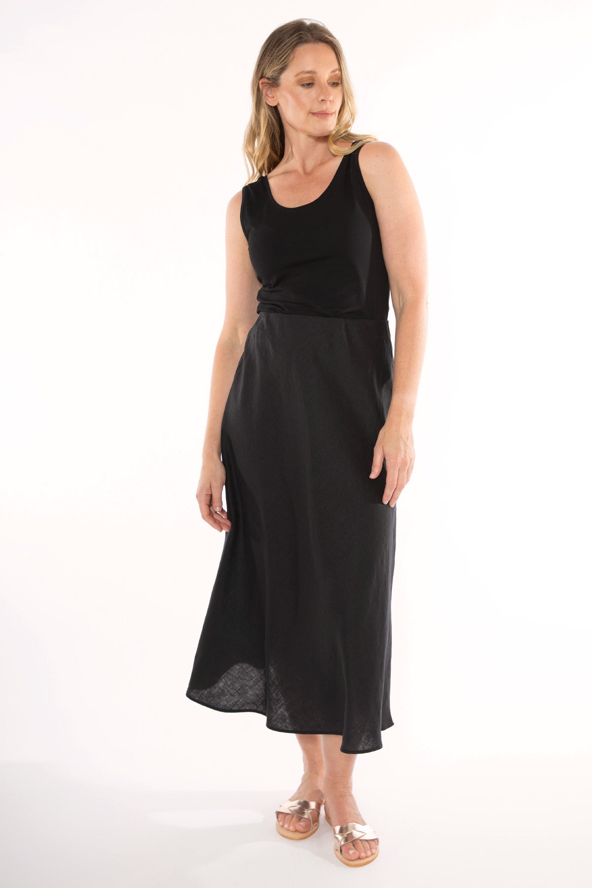 Women's Bias Cut Skirt in Black