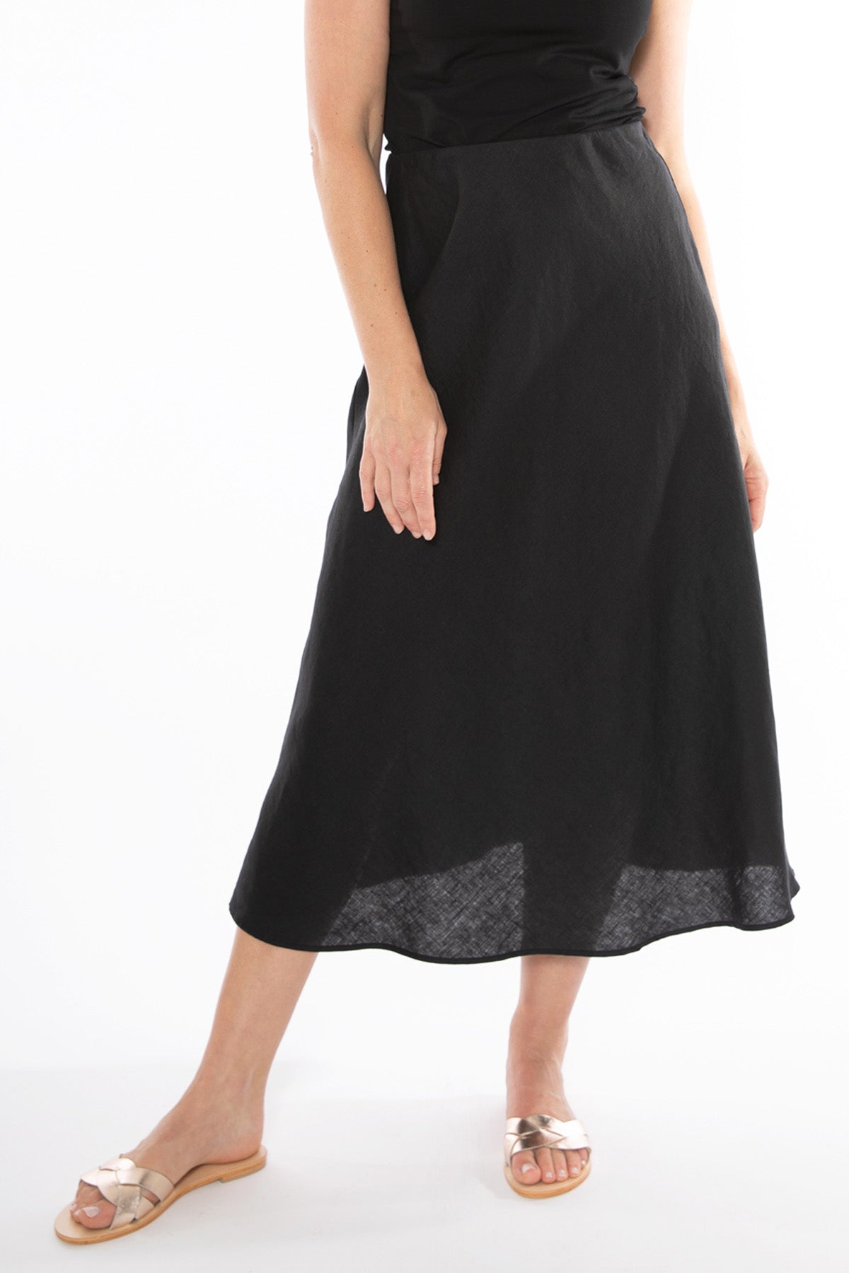Women's Bias Cut Skirt in Black