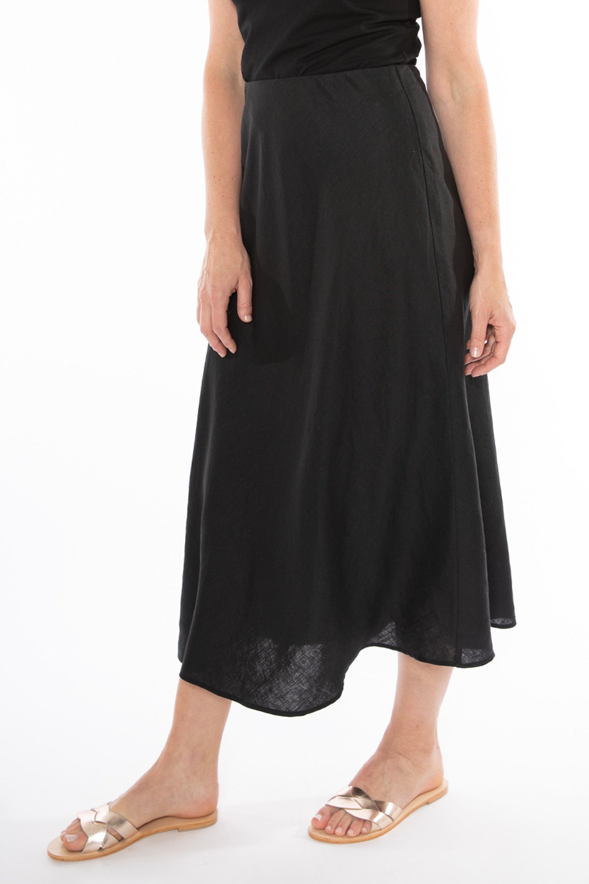 Women's Bias Cut Skirt in Black