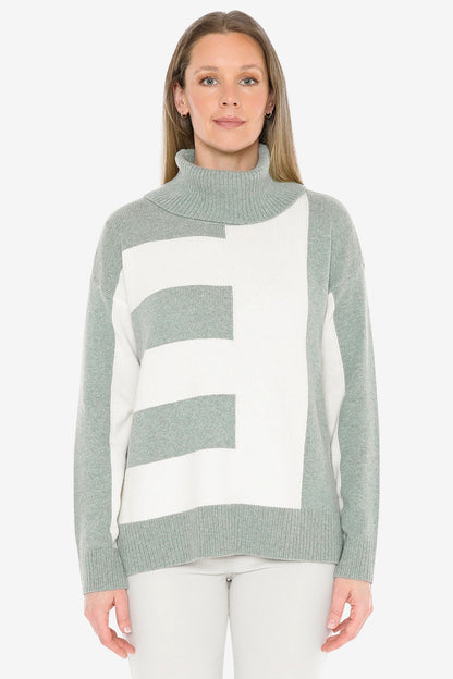 Block Panel Pullover in Alpine/Ivory