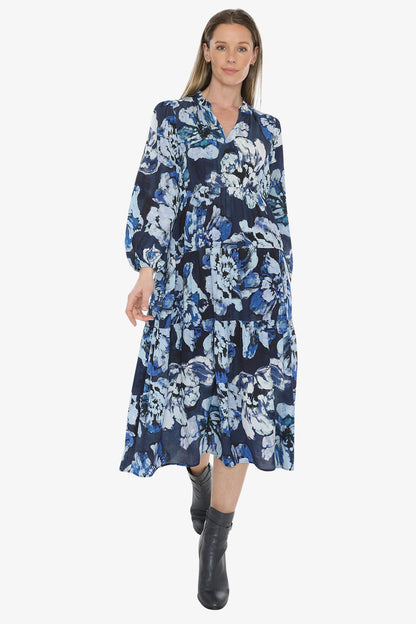 Blue Bloom Dress in Multi