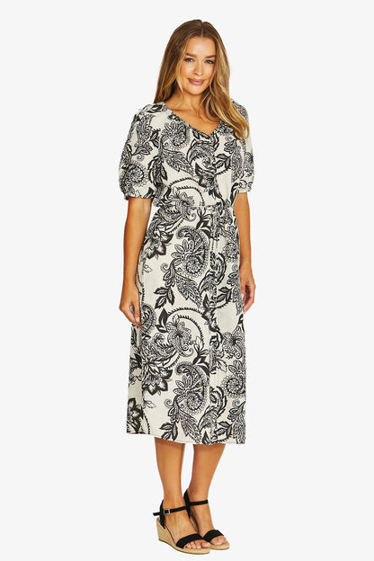 Womens Bohemia Ss Tie Dress Multicolor 616j5116a