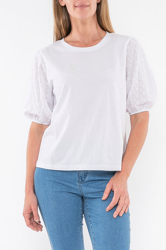 Broderie Short Sleeve Tee