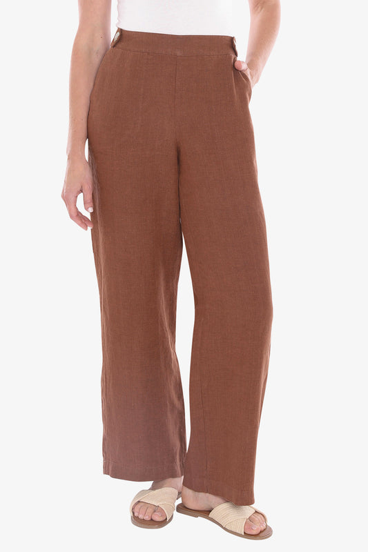 Womens Button Tab Pant Brown 596j7072a